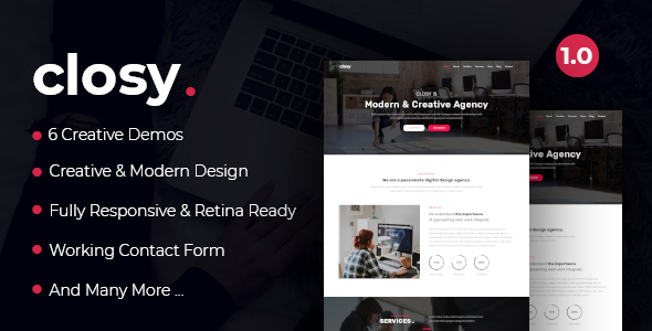 Closy - One Page Parallax