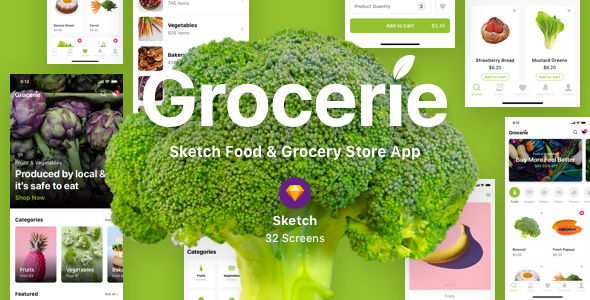 Grocerie - Aplikacja Sketch Food &amp; Grocery Store