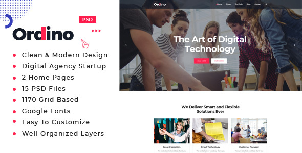 Ordino : Digital Agency PSD Template