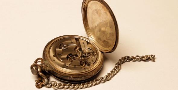 Vintage Pocket Watch On White