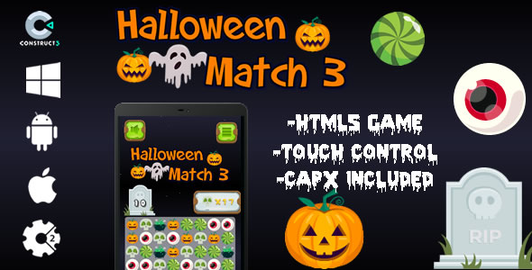 Halloween Match 3 - Html5 (CAPX)