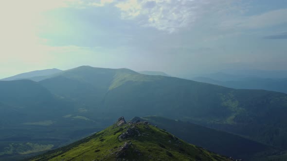Arial View of Carpathian Mountains rage