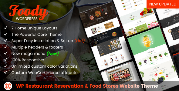 Foody – WordPress Restaurant Reservation & Food Store Website Theme