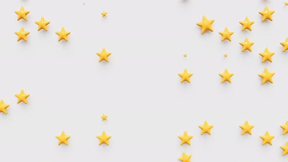 Field of Golden Stars Pop Up on White Background