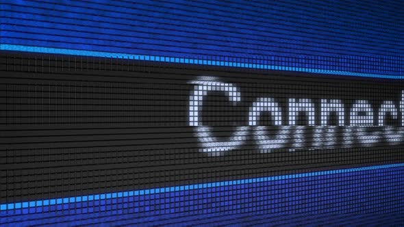 Glitch Noise Over CONNECTING Text on the Screen alt