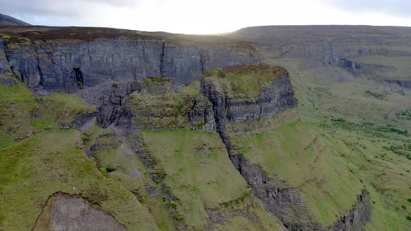 Aerial View of Rock Formation Located in County Leitrim Ireland Called Eagles Rock