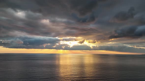 Cloudy Sunset at Sea Turkey Alanya 4 K