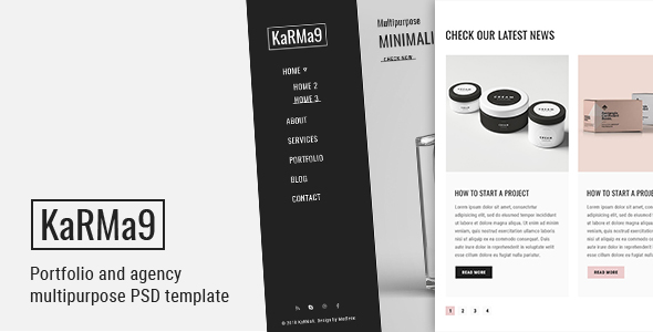 Karma 9 Pro - Agency & Freelancer Multipurpose PSD Template