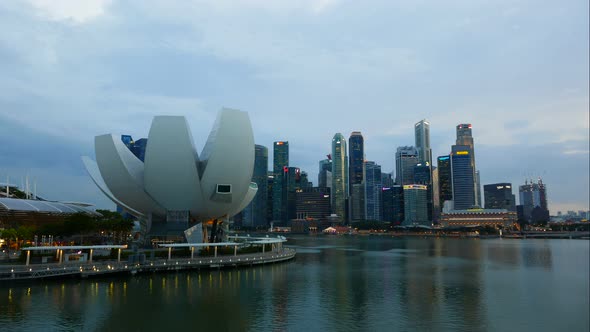 Time lapse of Building in Singapore city