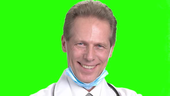 Mature Smiling Doctor's Face.