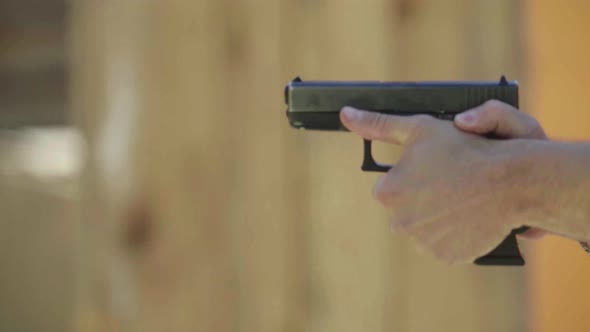 Close-up Shot of a Pistol