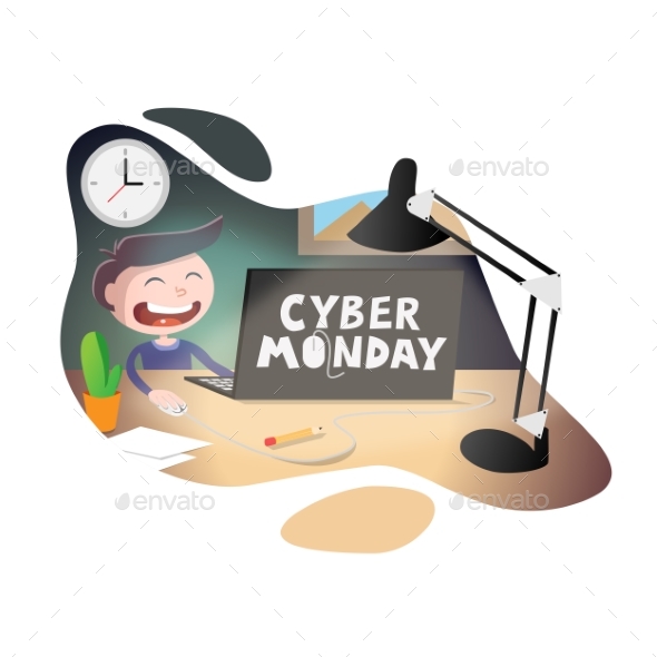 Cyber Monday Sale Vector Illustration