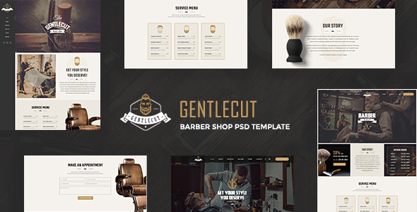 Gentlecut - Barbershop and Hairdressers PSD Template