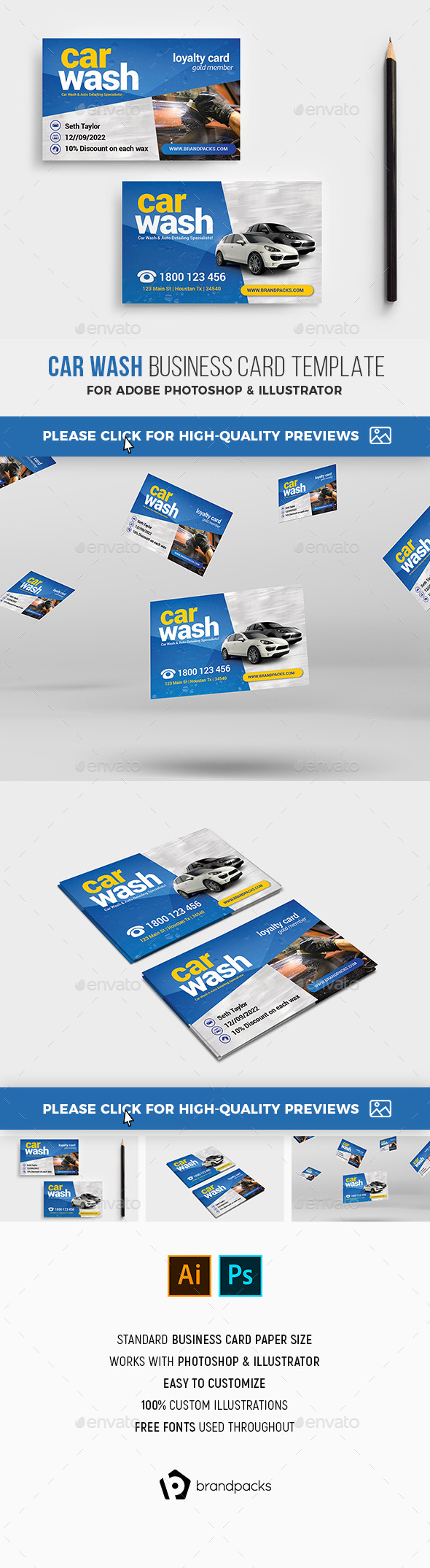 Download Car Wash Business Card Graphics Designs Templates Yellowimages Mockups