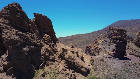 Beautiful Teide aerial volcano view on the island of Tenerife. View from above.