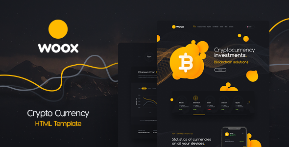 Woox Crypto - ICO,Coins and Cryptocurrency HTML Website Template