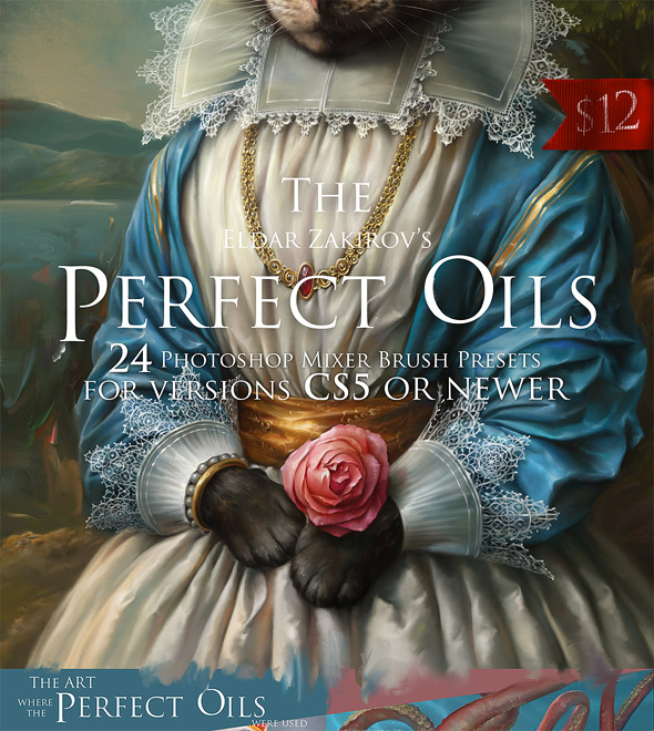 The Perfect Oils. Part 1. 24 Mixer Brush Presets for Photoshop