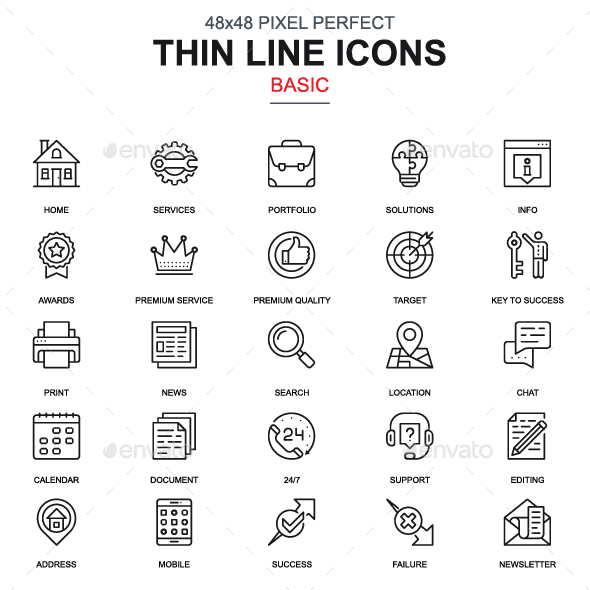 Line Basic Icons