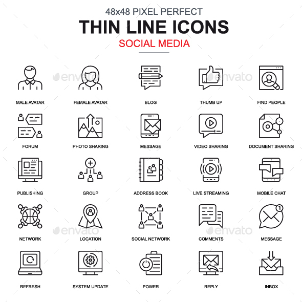 Line Social Network Icons