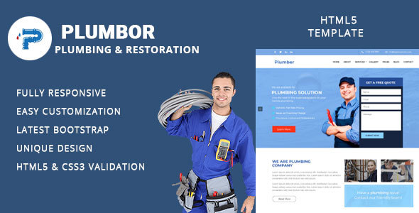 Plumbor - Plumber and Repair Services Maintenance HTML Template