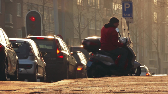 City Traffic In Afternoon Sunshine