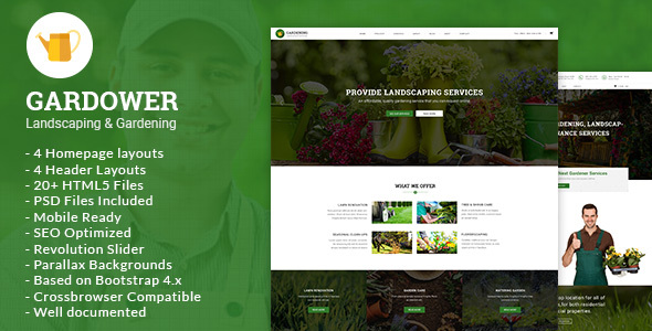 Gardower - Landscaping & Gardening HTML5 Template