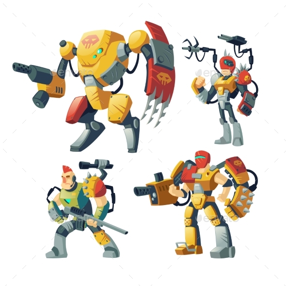 Vector Cartoon Robots