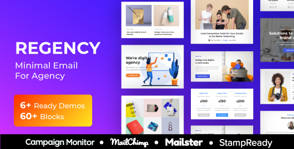 Regency - Agency Multiprupose Responsive Email Template + Stampready Builder + Mailster & Mailchimp