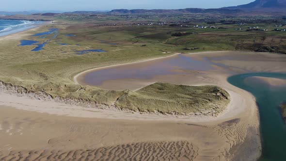 Aerial View of Ballyness Bay in County Donegal  Ireland