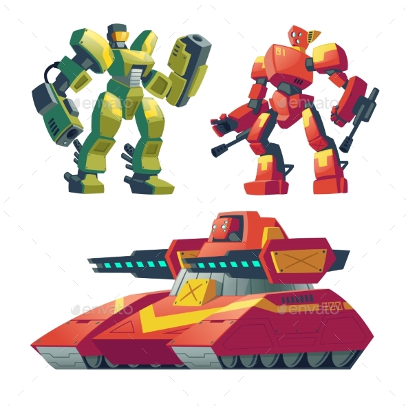 Vector Cartoon Robots