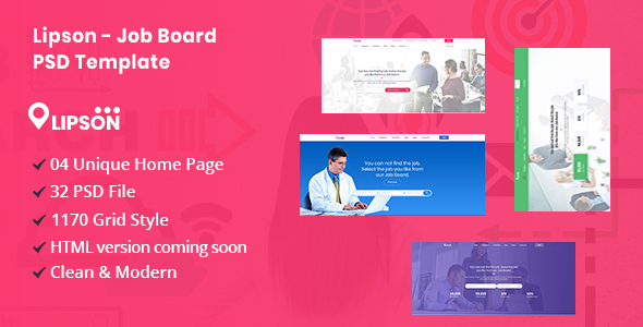 Lipson - Job Board PSD Template