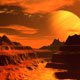 Alien Worlds v2 : red planet with gas giant rising - VideoHive Item for Sale