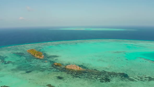 Tropical Islands and Coral Reef Atoll