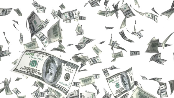 Money Rain Dollars Falling