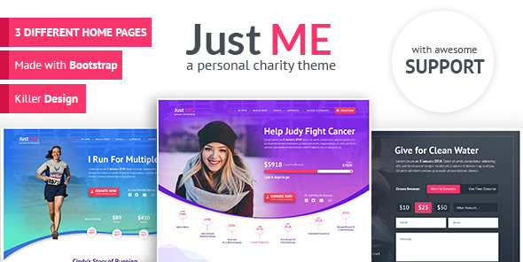 Just Me - Your Personal Charity, Donation or Fundraiser Template