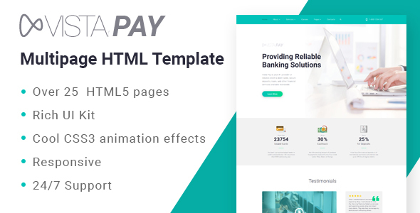 VistaPay - Bank Multipage HTML5 Template