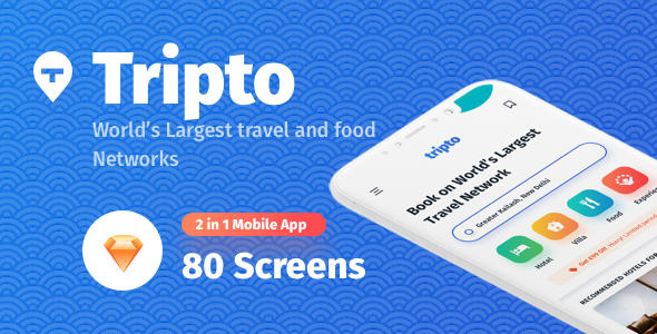 Tripto - Hotel and Food Mobile App UI-kit