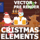 Cartoon Christmas Elements And Transitions | After Effects - VideoHive Item for Sale