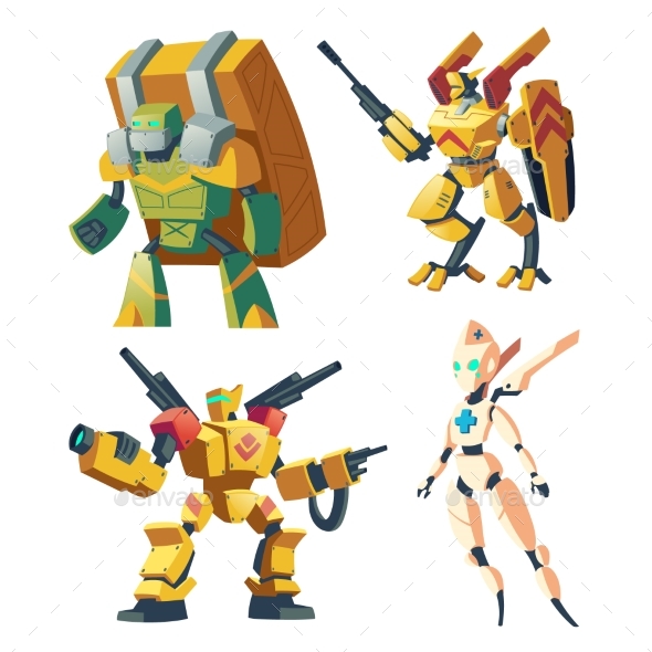 Vector Cartoon Robots