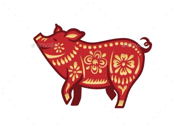 Pig for Happy Chinese New Year Celebration