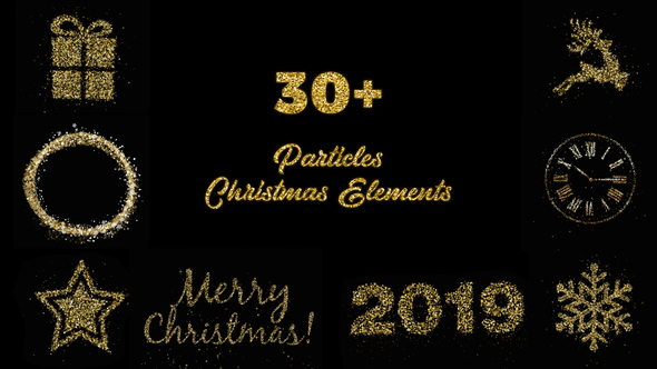 Particles Christmas and New Year Elements