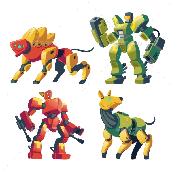 Vector Cartoon Robot Guards