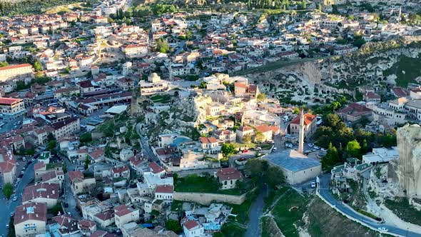 City Urgup Cappadocia aerial view 4 K View