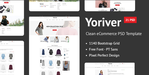 Yoriver - Responsive eCommerce PSD Template