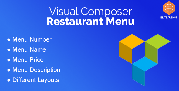 Restaurant Menu for Visual Composer