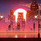 Retro City Skyline Sunset VJ Loop - VideoHive Item for Sale