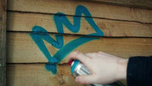 Graffiti Sprayed Onto Wood Fence