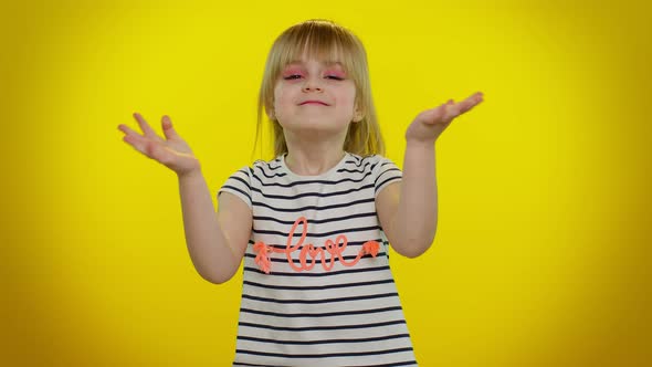 Kid Child Girl Waiting for Good Luck and Loses Surprised Sudden Lottery Results Bad Fortune Loss