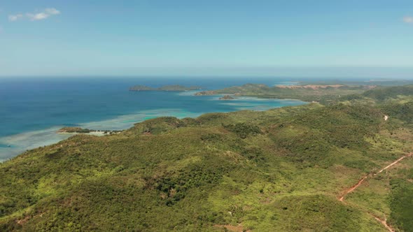 Seascape with Tropical Islands and Lagoons., Philippines, Palawan