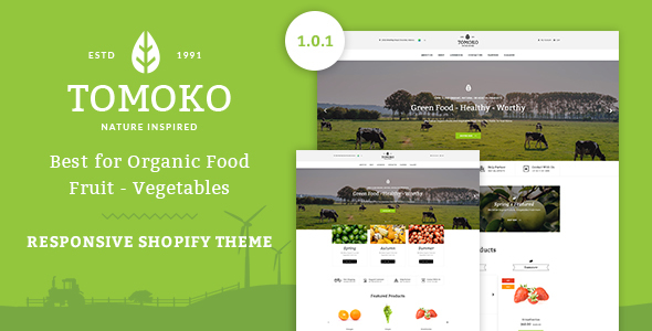 Tomoko - Organic Food/Fruit/Vegetables Responsive Shopify Theme